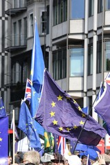 EU flags at political rally