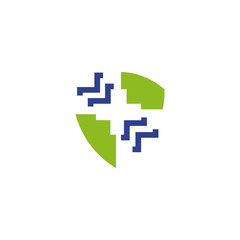 Medical and health care icon logo design vector template