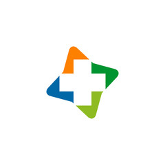 Medical and health care icon logo design vector template