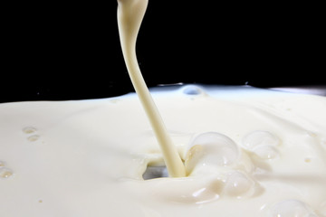 Pouring milk background