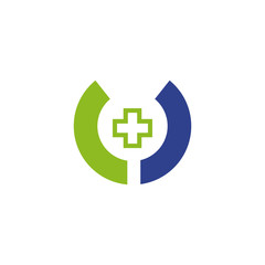 Medical and health care icon logo design vector template