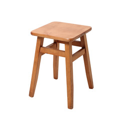 Wooden stool. Isolated with handmade clipping path.