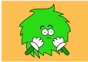 Funny colorful cartoon comic fury round characters with different emotions. Cute game assets. Vector illustration, isolated icons on color background.