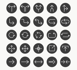 Line Arrow icon set. Vector illustration, flat design