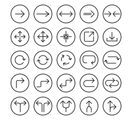 Line Arrow icon set. Vector illustration, flat design