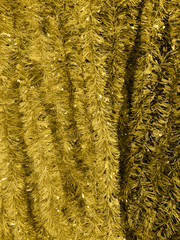 Gold tinsel garland backround