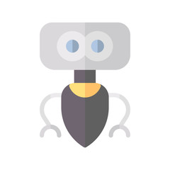 Icon robot in flat style. vector illustration and editable stroke. Isolated on white background.