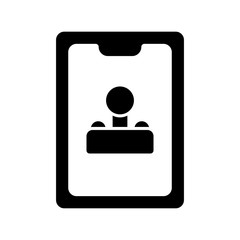 Icon smartphone in glyph style. vector illustration and editable stroke. Isolated on white background.