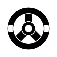 Icon steering whee in glyph style. vector illustration and editable stroke. Isolated on white background.