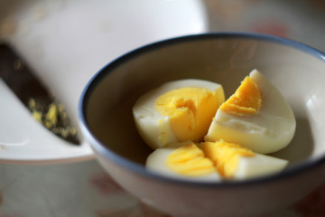Good companion for breakfast, healthy and delicious free boiled eggs