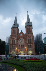 Fototapeta na wymiar Saigon Notre Dame Basilica in Ho Chi Minh City, Vietnam. November 2019.