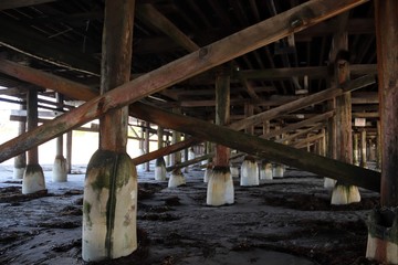 View underneath the Pacific Beach Pier