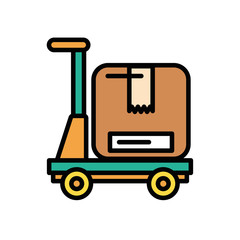 cart with box carton postal service