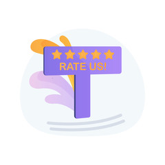Fototapeta premium Customer reviews, rating, feedback and classification concept with 5 stars. modern flat Vector Illustration
