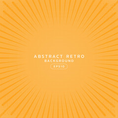 Retro art line shape focus to center color yellow bright halftone with space for your text