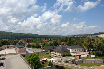 Miskolc, Hungary, May 27, 2019: View of the city from a height on a sunny day.