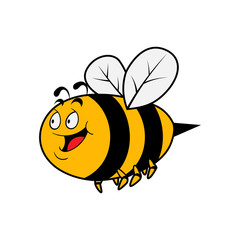 Adorable little bee flying characters cartoon vector
