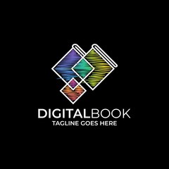 Digital Book Design Illustration Vector Template