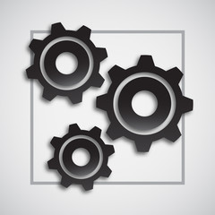 Gear wheel and development icon. The concept of organizational movement.