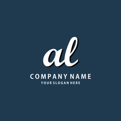 Initial AL white color logo template 