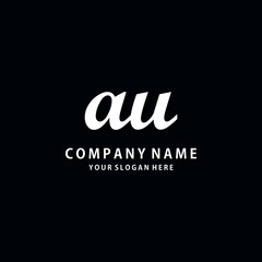 Initial AU white color logo template 