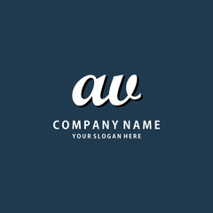 Initial AV white color logo template 