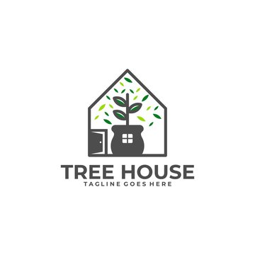 Tree House Illustration Vector Template