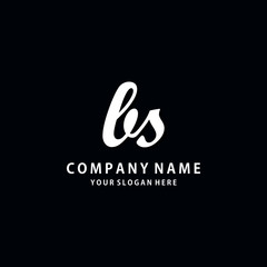 Initial BS white color logo template 