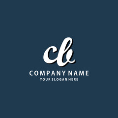 Initial CB white color logo template 