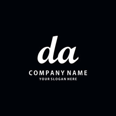 Initial DA white color logo template 