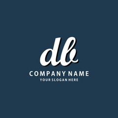Initial DB white color logo template 