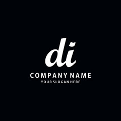 Initial DI white color logo template 