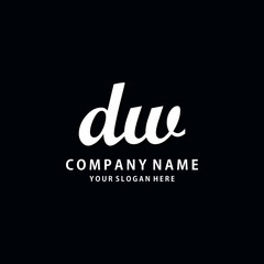 Obraz premium Initial DW white color logo template 