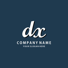 Initial DX white color logo template 