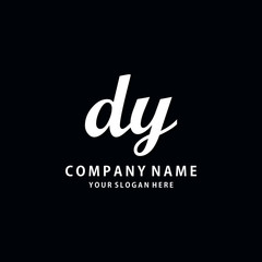 Initial DY white color logo template 