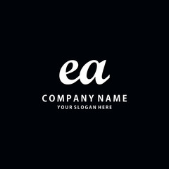 Initial EA white color logo template 