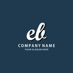 Initial EB white color logo template 