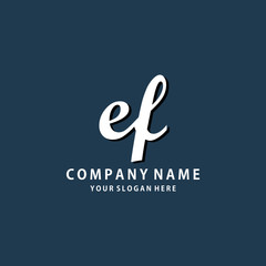 Initial EF white color logo template 