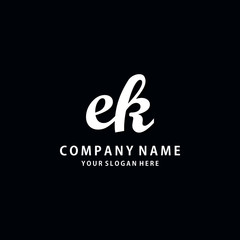 Initial EK white color logo template 