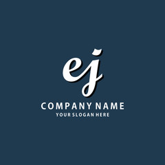 Initial EJ white color logo template 