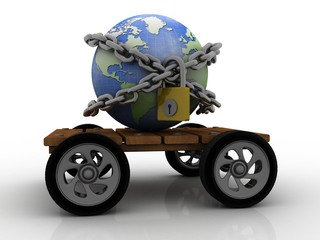 3d rendering world protection concept