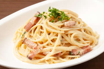 クリームチーズソースのスパゲッティー