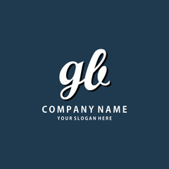 Initial GB white color logo template 