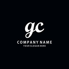 Initial GC white color logo template 