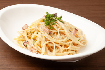 クリームチーズソースのスパゲッティー