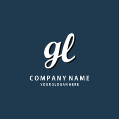 Initial GL white color logo template 