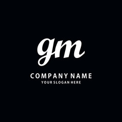 Initial GM white color logo template 