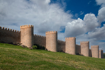 Fototapeta na wymiar Muralla medieval de la ciudad de Ávila, España 