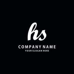 Initial HS white color logo template 