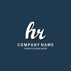 Initial HR white color logo template 